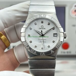 OVS Factory Omega Constellation 123.10.38.21.52.001 38mm Full Steel Diamond Bezel Diamond Silver Dial 17 Clean Factory Watch