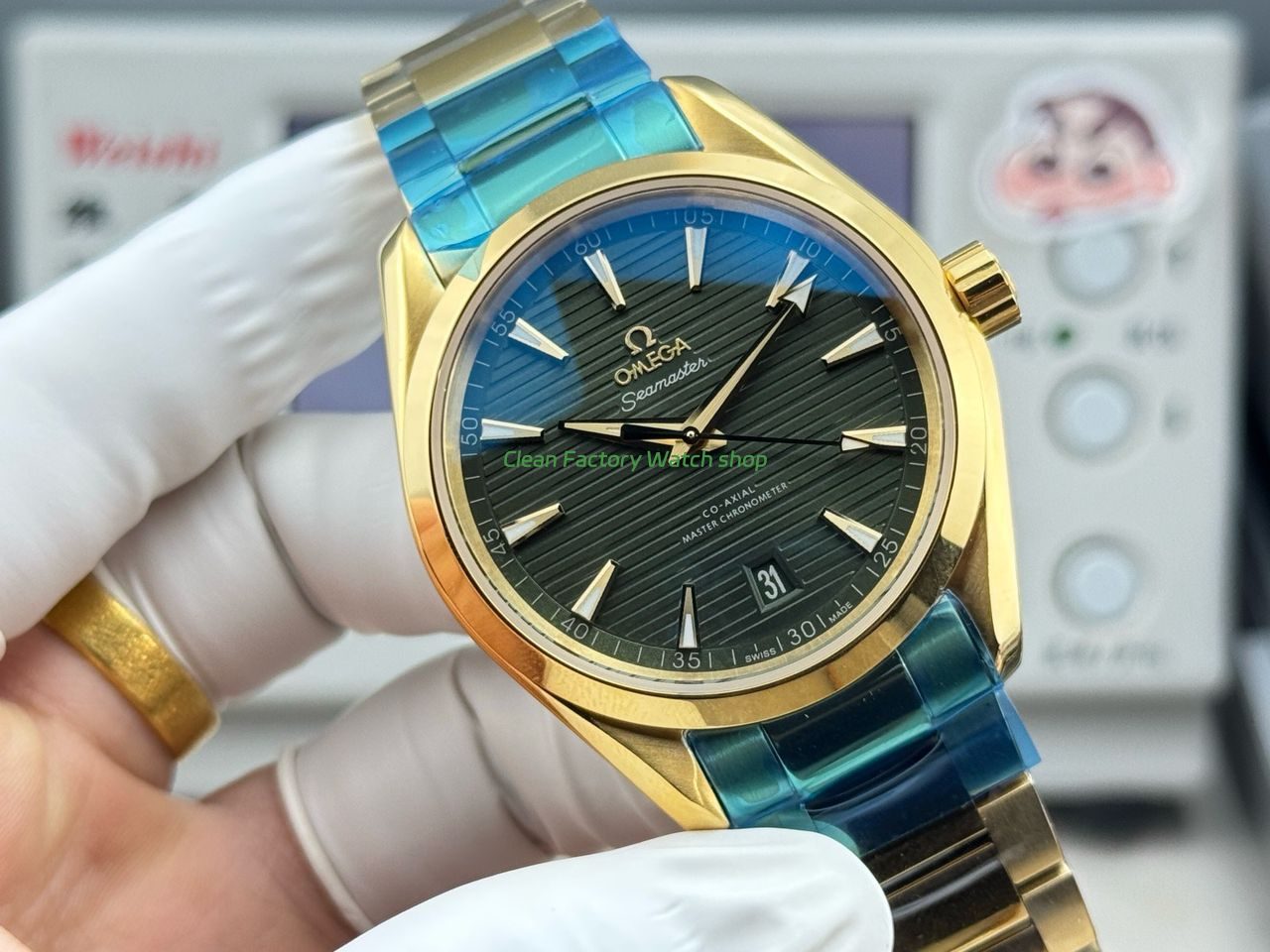 OVS Factory Omega Seamaster Aqua Terra 220.50.41.21.10.001 41mm Full Yellow Gold Green Dial (6) OVS Factory Omega Seamaster Aqua Terra 220.50.41.21.10.001 41mm Full Yellow Gold Green Dial (6)