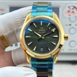 OVS Factory Omega Seamaster Aqua Terra 220.50.41.21.10.001 41mm Full Yellow Gold Green Dial