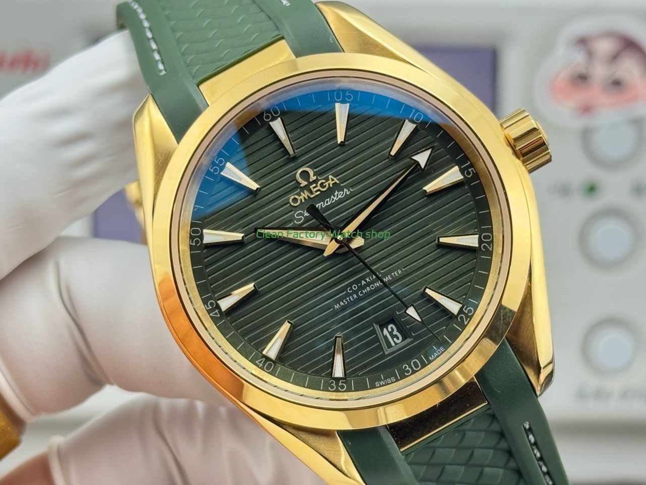 OVS Factory Omega Seamaster Aqua Terra 220.52.41.21.10.001 41mm Rose Gold Green Rubber Strap Green Dial (4) OVS Factory Omega Seamaster Aqua Terra 220.52.41.21.10.001 41mm Rose Gold Green Rubber Strap Green Dial (4)