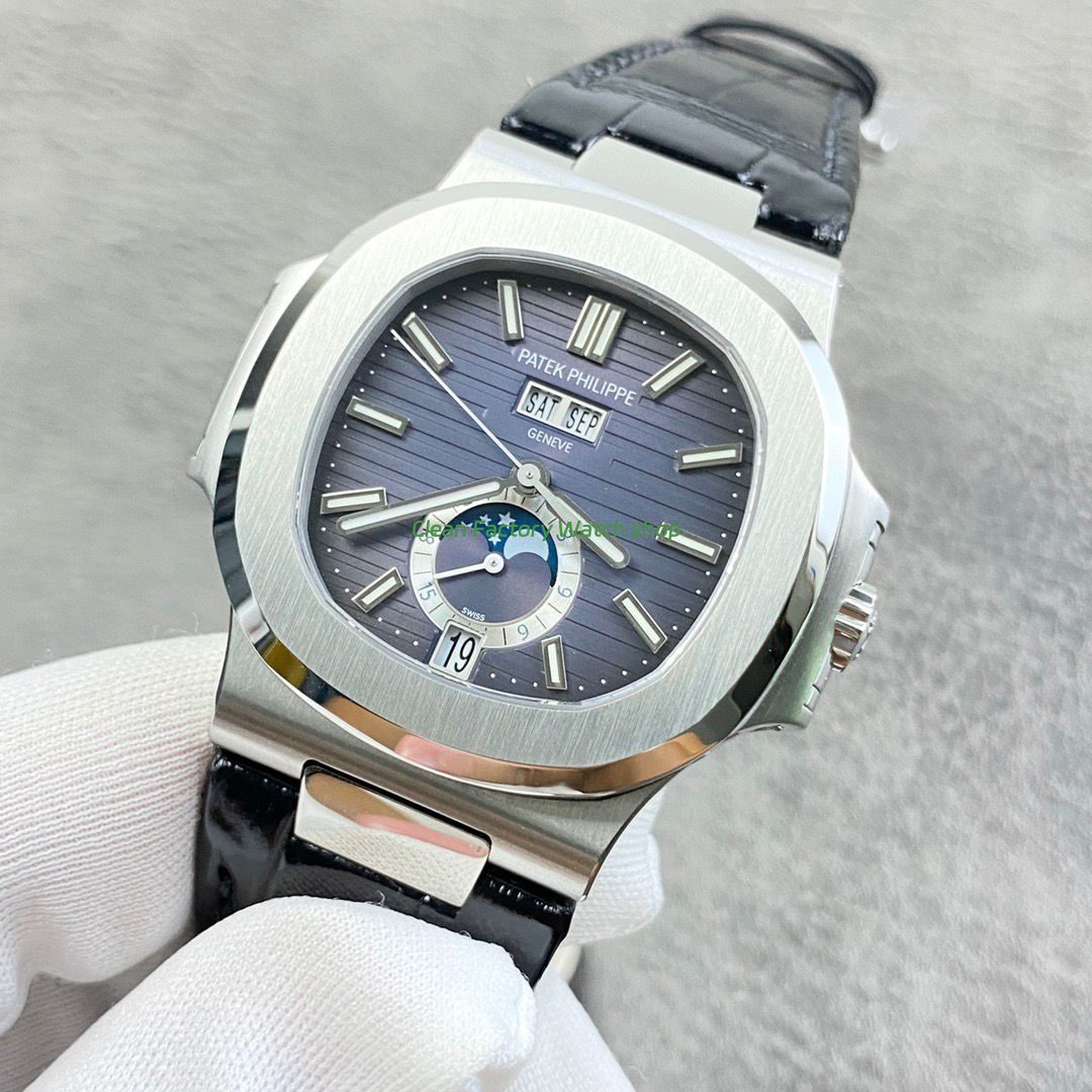 PPF Factory Patek Philippe Nautilus 57261A-0014 40mm Leather Strap Blue Dial (5) PPF Factory Patek Philippe Nautilus 57261A-0014 40mm Leather Strap Blue Dial (5)