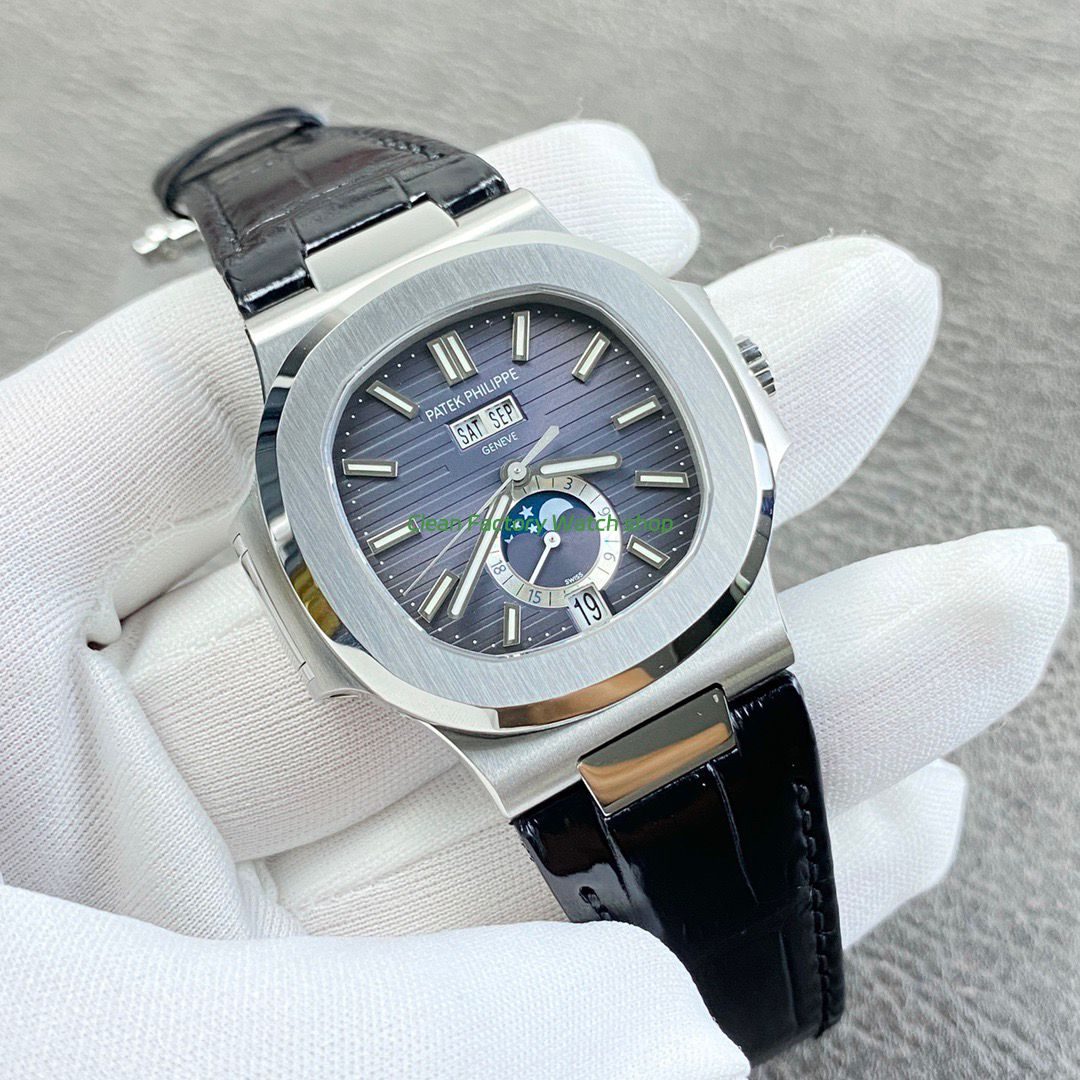 PPF Factory Patek Philippe Nautilus 57261A-0014 40mm Leather Strap Blue Dial (6) PPF Factory Patek Philippe Nautilus 57261A-0014 40mm Leather Strap Blue Dial (6)