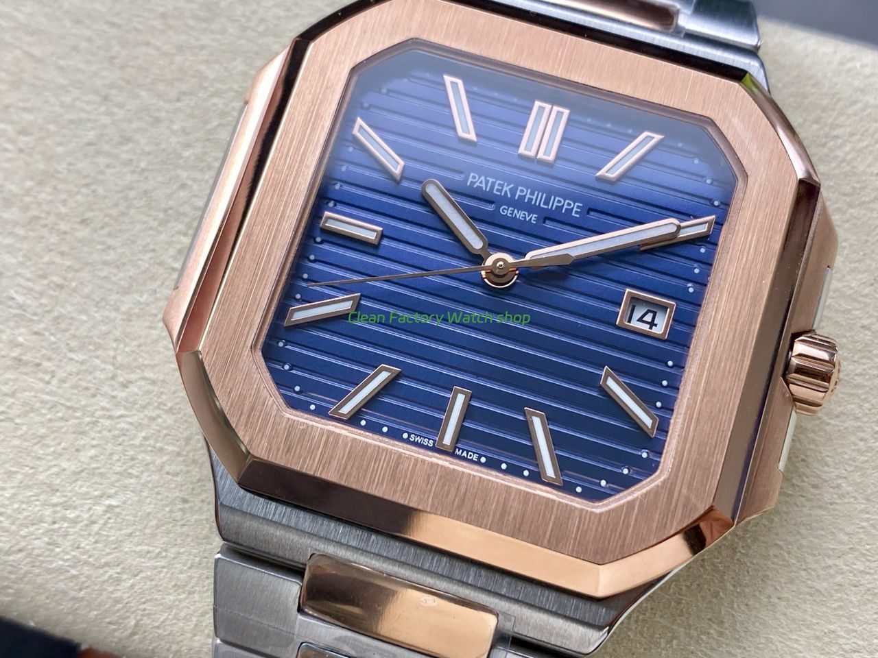 TW Factory Patek Philippe Cubitus 58211AR-001 45mm Half Rose Gold Blue Dial (5) TW Factory Patek Philippe Cubitus 58211AR-001 45mm Half Rose Gold Blue Dial (5)