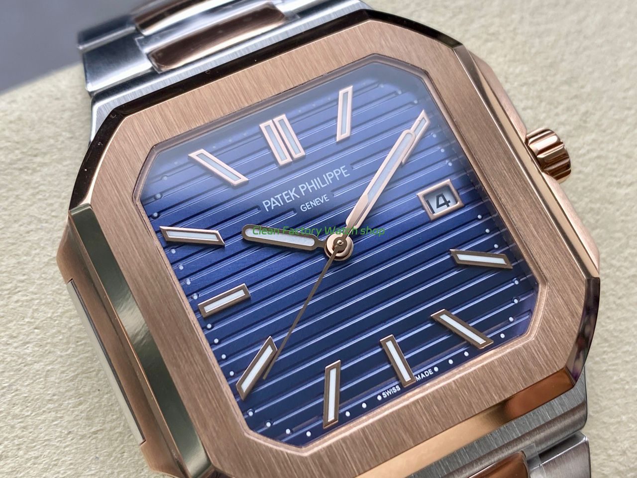 TW Factory Patek Philippe Cubitus 58211AR-001 45mm Half Rose Gold Blue Dial (6) TW Factory Patek Philippe Cubitus 58211AR-001 45mm Half Rose Gold Blue Dial (6)