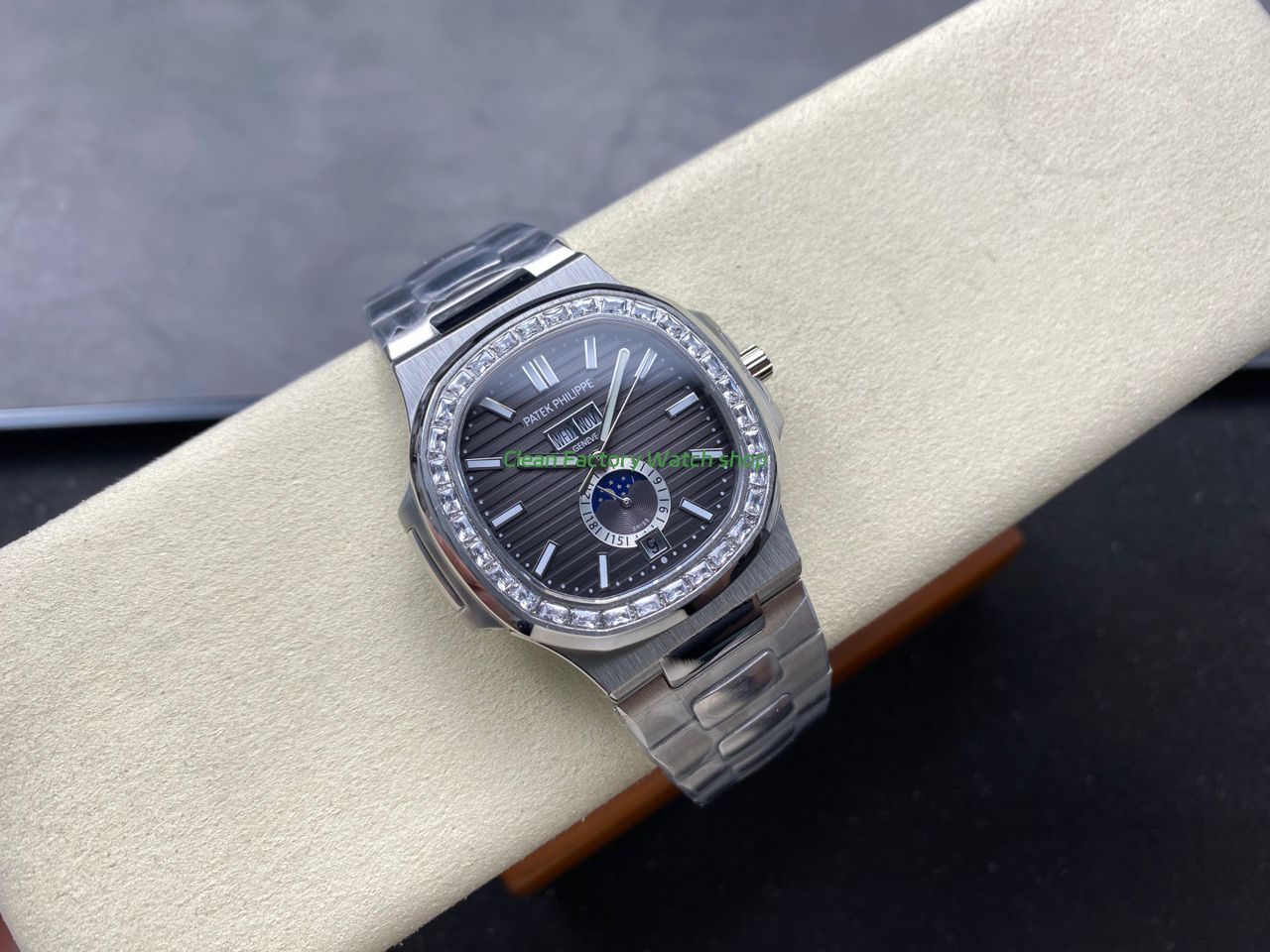 TW Factory Patek Philippe Nautilus 57261A-001 40mm Full Steel Diamond Bezel Black Dial (4) TW Factory Patek Philippe Nautilus 57261A-001 40mm Full Steel Diamond Bezel Black Dial (4)