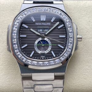 TW Factory Patek Philippe Nautilus 5726/1A-001 40mm Full Steel Diamond Bezel Black Dial 16 TW Factory Patek Philippe Nautilus 5726 steel bracelet