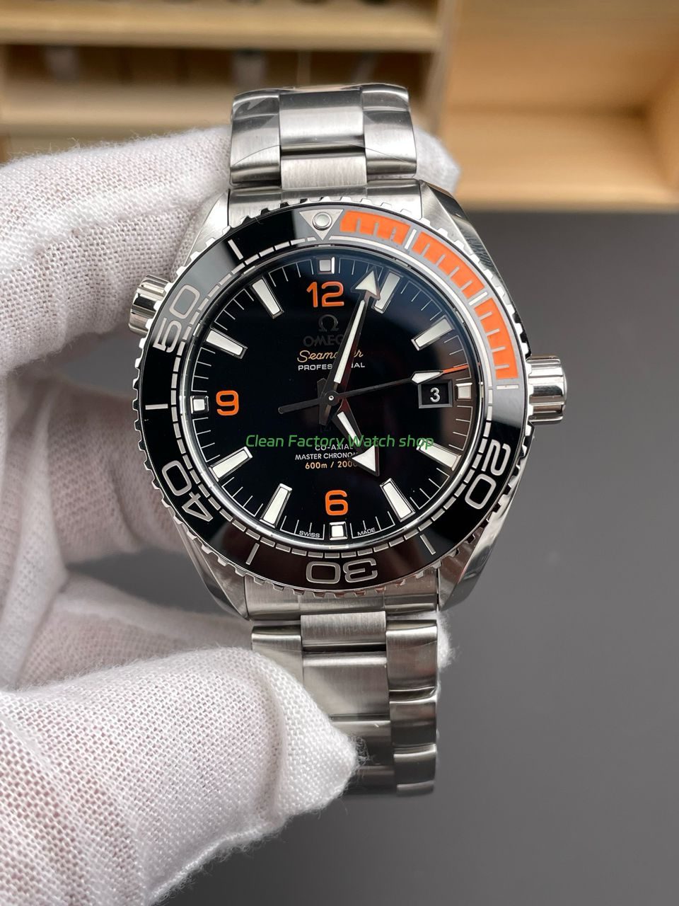 VS Factory Omega Seamaster Planet Ocean 600M 215.32.44.21.01.001 43.5mm Full Steel Arabic Numerals Black Dial 1 VS Factory Omega Planet Ocean 600M 43.5mm steel watch