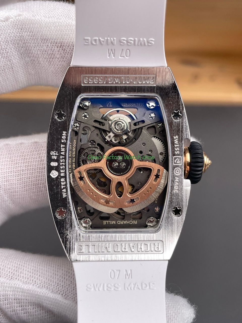 ZF Factory Richard Mille RM 07 31.4mm Diamond Bezel White Rubber Strap Skeletonized Black Dial (7) ZF Factory Richard Mille RM 07 31.4mm Diamond Bezel White Rubber Strap Skeletonized Black Dial (7)