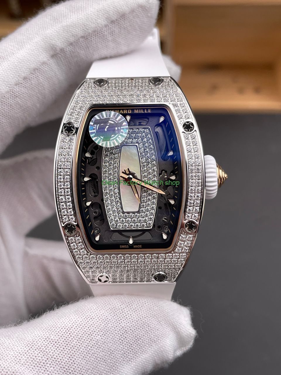 ZF Factory RM 07 stone-set dial details