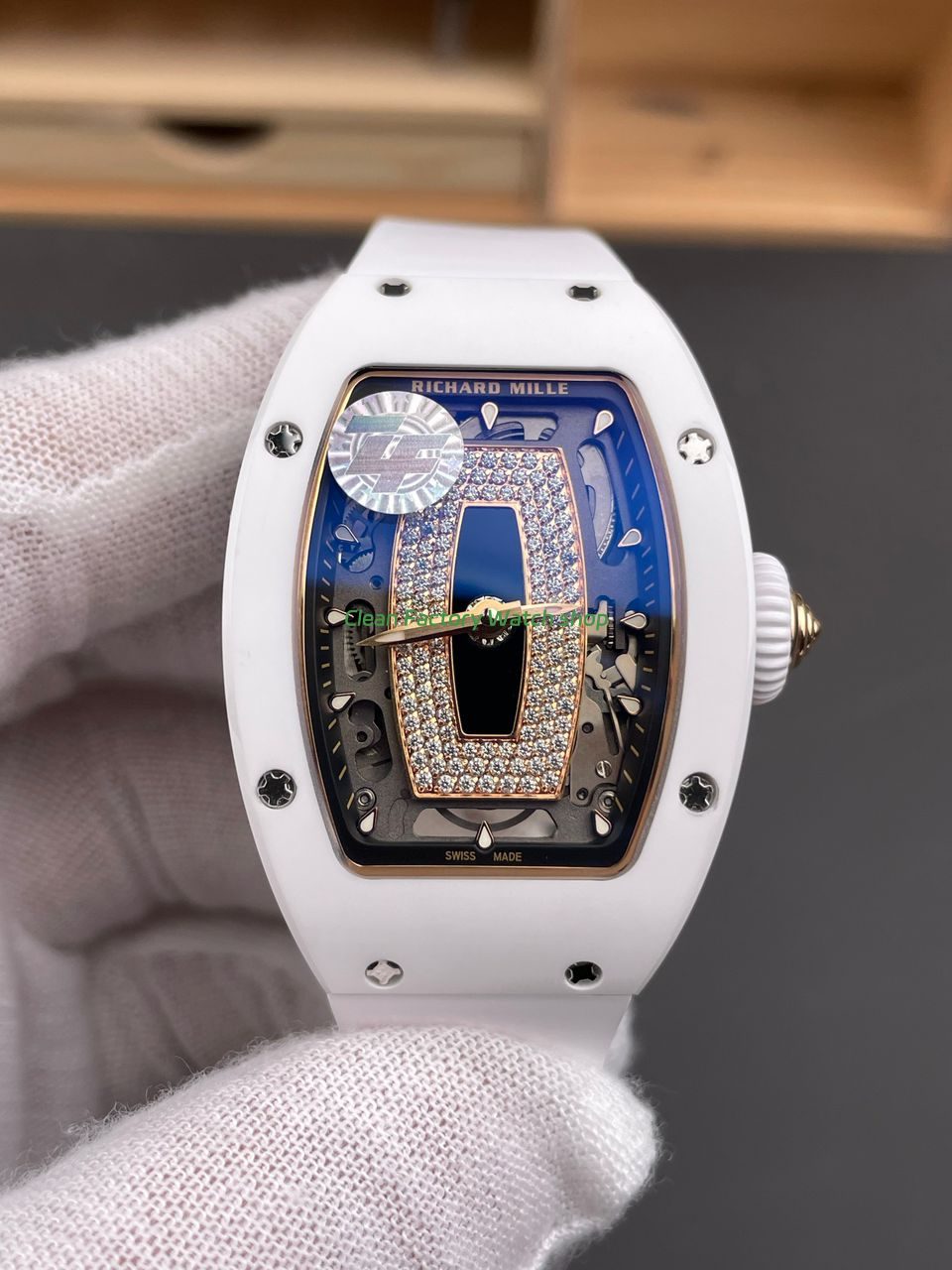 ZF Factory Richard Mille RM 07 31.4mm White Ceramic White Rubber Strap Skeletonized Black Dial (2) ZF Factory Richard Mille RM 07 31.4mm White Ceramic White Rubber Strap Skeletonized Black Dial (2)