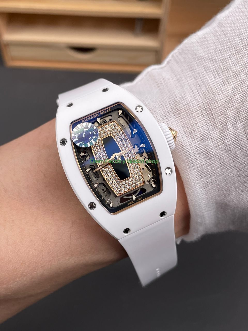 ZF Factory Richard Mille RM 07 31.4mm White Ceramic White Rubber Strap Skeletonized Black Dial (8) ZF Factory Richard Mille RM 07 31.4mm White Ceramic White Rubber Strap Skeletonized Black Dial (8)