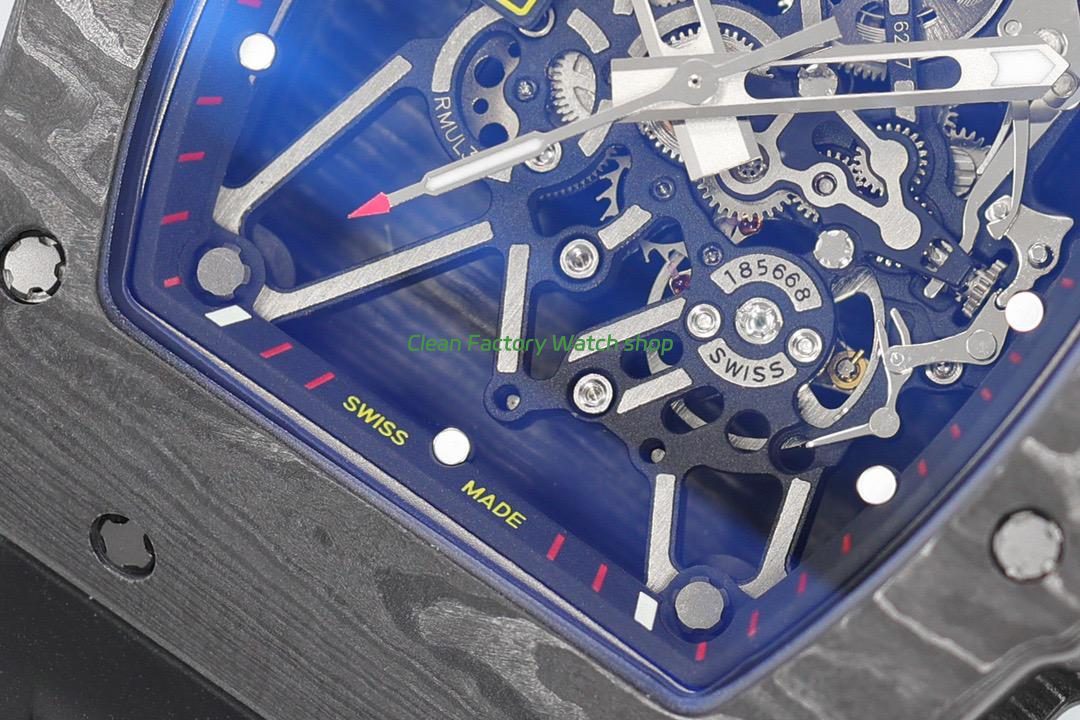ZF Factory Richard Mille RM 35-01 42mm Black Carbon Fiber Black Rubber Strap Black Skeletonized Dial (8) ZF Factory Richard Mille RM 35-01 42mm Black Carbon Fiber Black Rubber Strap Black Skeletonized Dial (8)
